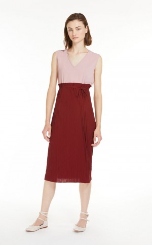 MaxMara Belted Sheath In Jersey Fabric Dresses BORDEAUX | MMR593296