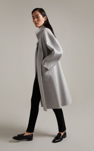 MaxMara Cashmere Cardigan Coats LIGHT GREY | MMR593904