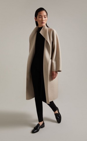 MaxMara Cashmere Cardigan Coats SAND | MMR593898