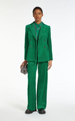 MaxMara Cotton Velvet Blazers EMERALD | MMR594041