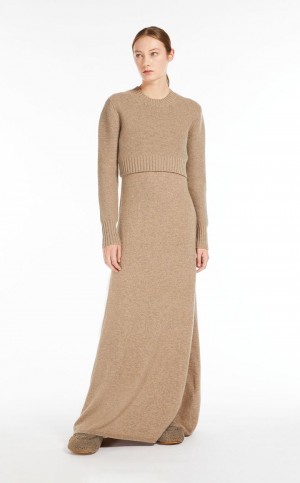 MaxMara Cropped, Cashmere Knitwear SAND | MMR593473