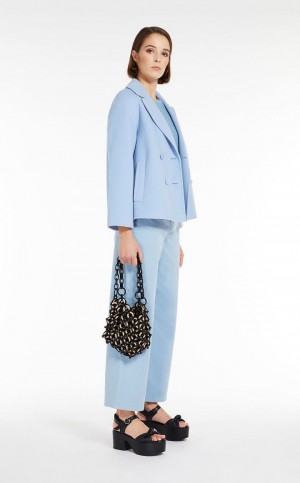 MaxMara Double-breasted In Wool Jackets LIGHT BLUE | MMR594077