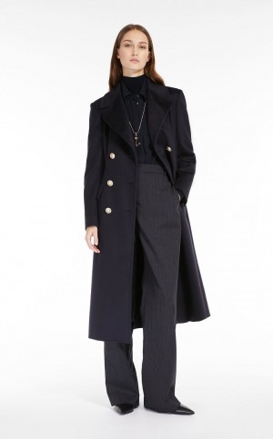 MaxMara Double-breasted Wool Coats NAVY | MMR593843