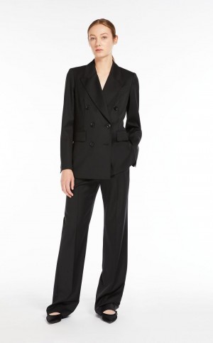 MaxMara Double-breasted Wool Suit BLACK | MMR593518