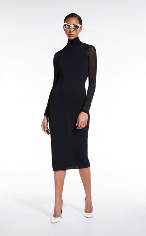 MaxMara Fitted In Stretch Viscose Dresses BLACK | MMR593313