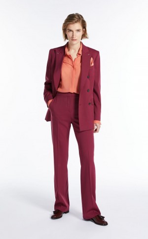 MaxMara Flared In Wool Trousers RASPBERRY | MMR593825