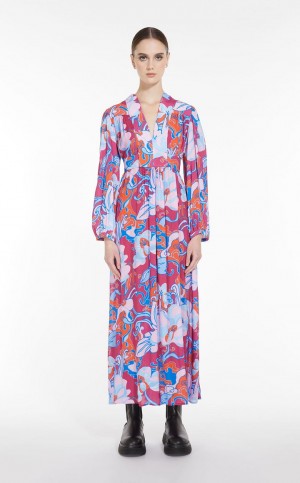 MaxMara Flowing In Georgette Dresses CYCLAMEN | MMR593333