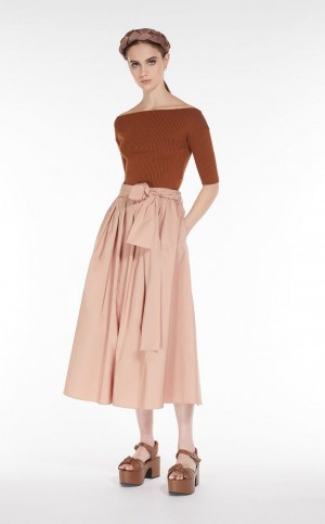 MaxMara Full In Taffeta Skirts PEACH | MMR593727