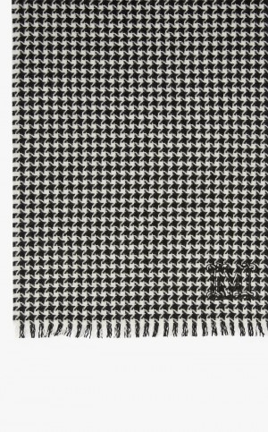 MaxMara Houndstooth Cashmere Scarf Scarves BLACK | MMR594267