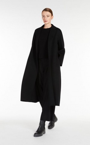 MaxMara Long Wool Coats BLACK | MMR593924