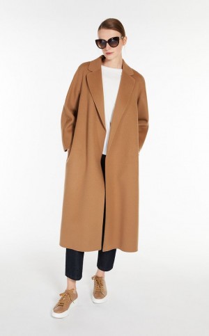 MaxMara Long Wool Coats CAMEL | MMR593929