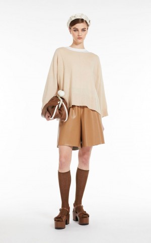 MaxMara Loose-fit Shorts With Drawstring Trousers CAMEL | MMR593755