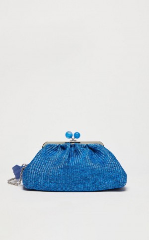 MaxMara Medium Pasticcinoin Raffia Weekend Bag CORNFLOWER BLUE | MMR594142