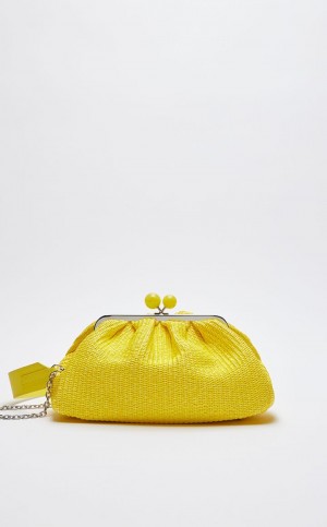 MaxMara Medium Pasticcinoin Raffia Weekend Bag BRIGHT YELLOW | MMR594144