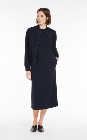 MaxMara Milano Jersey Dresses NAVY | MMR593302