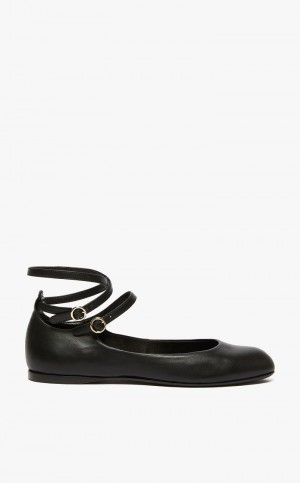 MaxMara Nappa Leather Ballet Flat Shoes BLACK | MMR594226