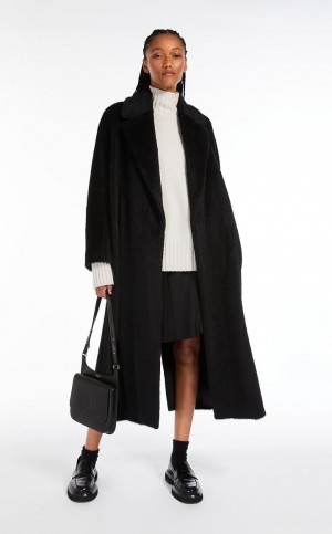 MaxMara Oversized Alpaca And Wool Coats BLACK | MMR593841