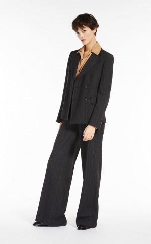 MaxMara Pinstriped Jersey Suit DARK GREY | MMR593511