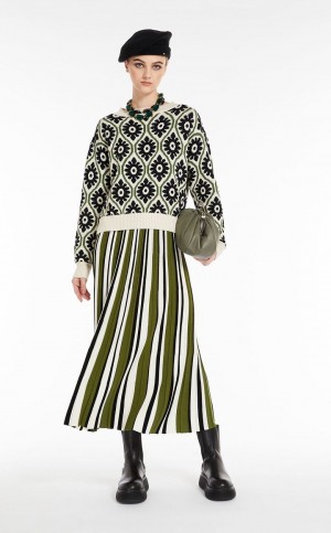 MaxMara Pleated In Stretch Yarn Skirts GREEN | MMR593721