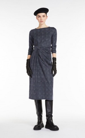 MaxMara Printed Jersey Dresses NAVY | MMR593404