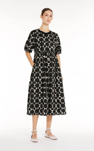 MaxMara Printed Poplin Dresses DARK GREEN | MMR593399