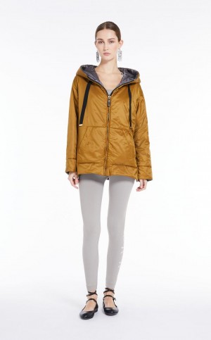 MaxMara Reversible Water-repellent Canvas Jacket Padded OCHRE | MMR593984