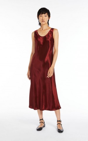 MaxMara Satin Dresses BRICK RED | MMR593316