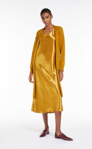 MaxMara Satin Dresses OCHRE | MMR593347