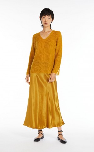 MaxMara Satin Skirts OCHRE | MMR593704