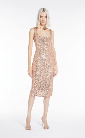 MaxMara Sequinned Sheath Dresses POWDER | MMR593332