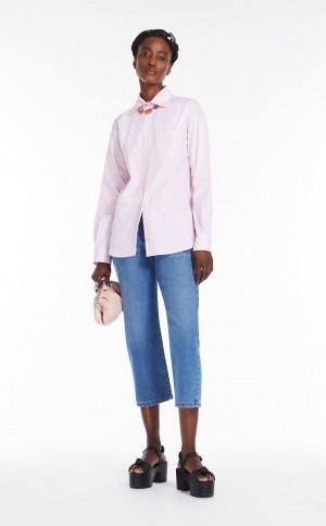 MaxMara Shirt In Cotton Poplin Blouses PINK | MMR593565