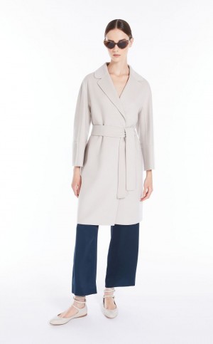 MaxMara Short Wool Coats ECRU | MMR593889