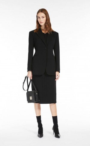 MaxMara Single-breasted Cady Blazers BLACK | MMR594091