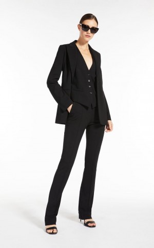 MaxMara Single-breasted Jersey Blazers BLACK | MMR594093