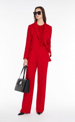 MaxMara Single-breasted Wool Jackets RED | MMR594102