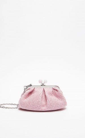 MaxMara Small Pasticcinoin Raffia Weekend Bag PINK | MMR594141