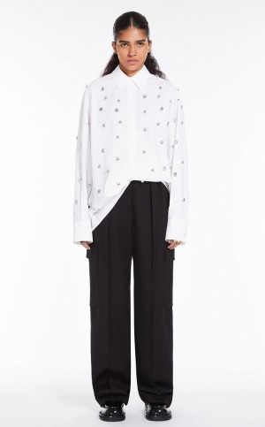 MaxMara Stone-embroidered Blouses OPTICAL WHITE | MMR593557