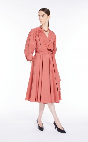 MaxMara Taffeta Wrap Dresses TERRA COTTA | MMR593364