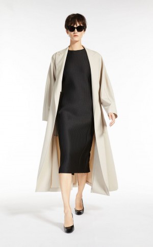 MaxMara Technical Jersey Pinstriped Dresses BLACK | MMR593321