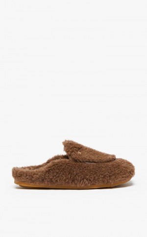 MaxMara Teddy Mules Flat Shoes BROWN | MMR594219