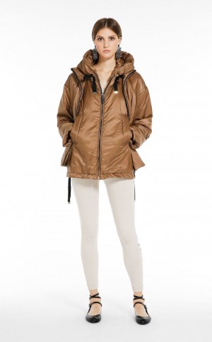 MaxMara Water-repellent Canvas Jacket Padded CARAMEL | MMR593983