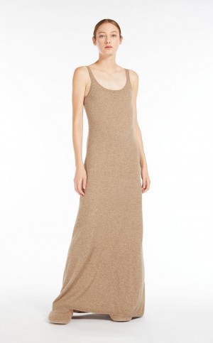 MaxMara Wool And Cashmere Slip Dresses SAND | MMR593303