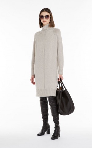 MaxMara Wool And Cashmere Yarn Dresses BEIGE | MMR593298