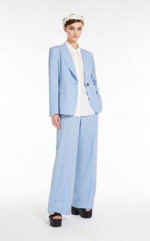 MaxMara Wool Blazers LIGHT BLUE | MMR594066