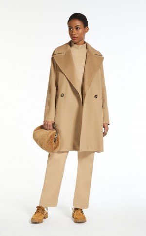 MaxMara Wool Broadcloth Coats CAMEL | MMR593860