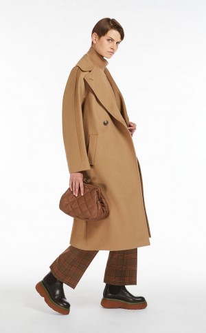 MaxMara Wool Broadcloth Coats CAMEL | MMR593914