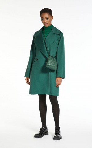 MaxMara Wool Broadcloth Coats GREEN | MMR593919