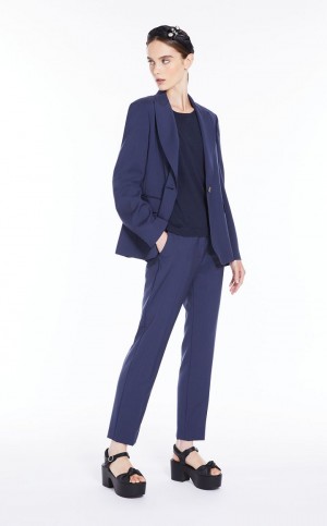 MaxMara Wool Cigarette-cut Suit NAVY | MMR593539