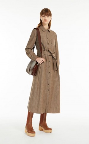 MaxMara Wool Flannel Dresses CAMEL | MMR593402