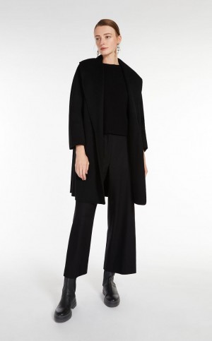 MaxMara Wool Robe Coats BLACK | MMR593927